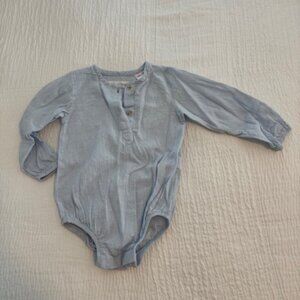 Zara Light Blue 100% Cotton Gauze Romper